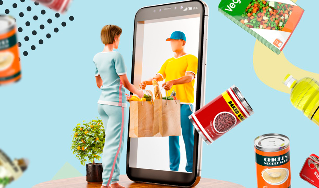 Реклама сервиса доставки. Доставщик продуктов. сервисы доставки продуктов. креативная реклама доставки еды.